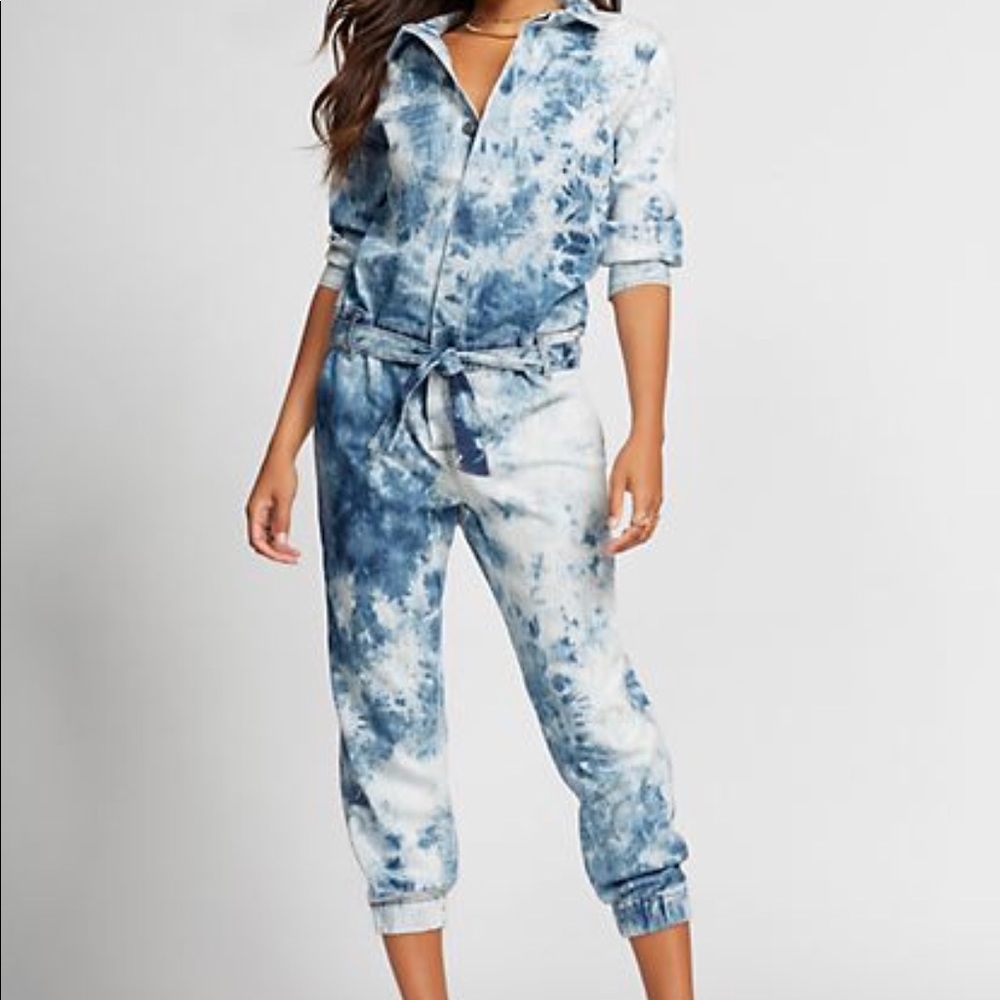 (NWT) Tie-Dye Denim Jumpsuit - Gabrielle Union